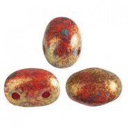 Cuentas de vidrio Samos® by Puca® - Opaque light coral gold spotted 93400/65322